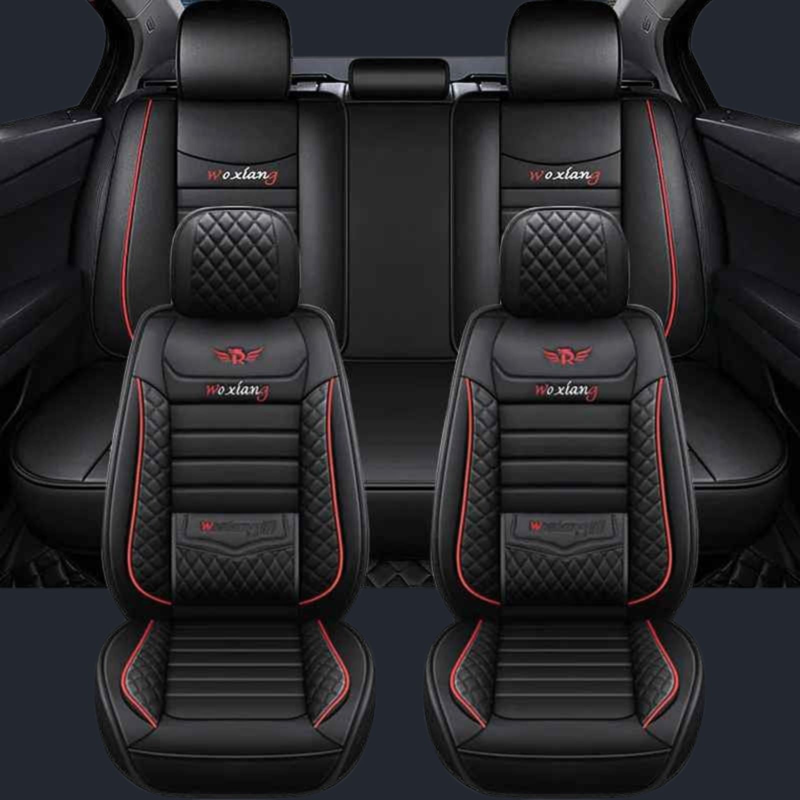 Red and black car seat set