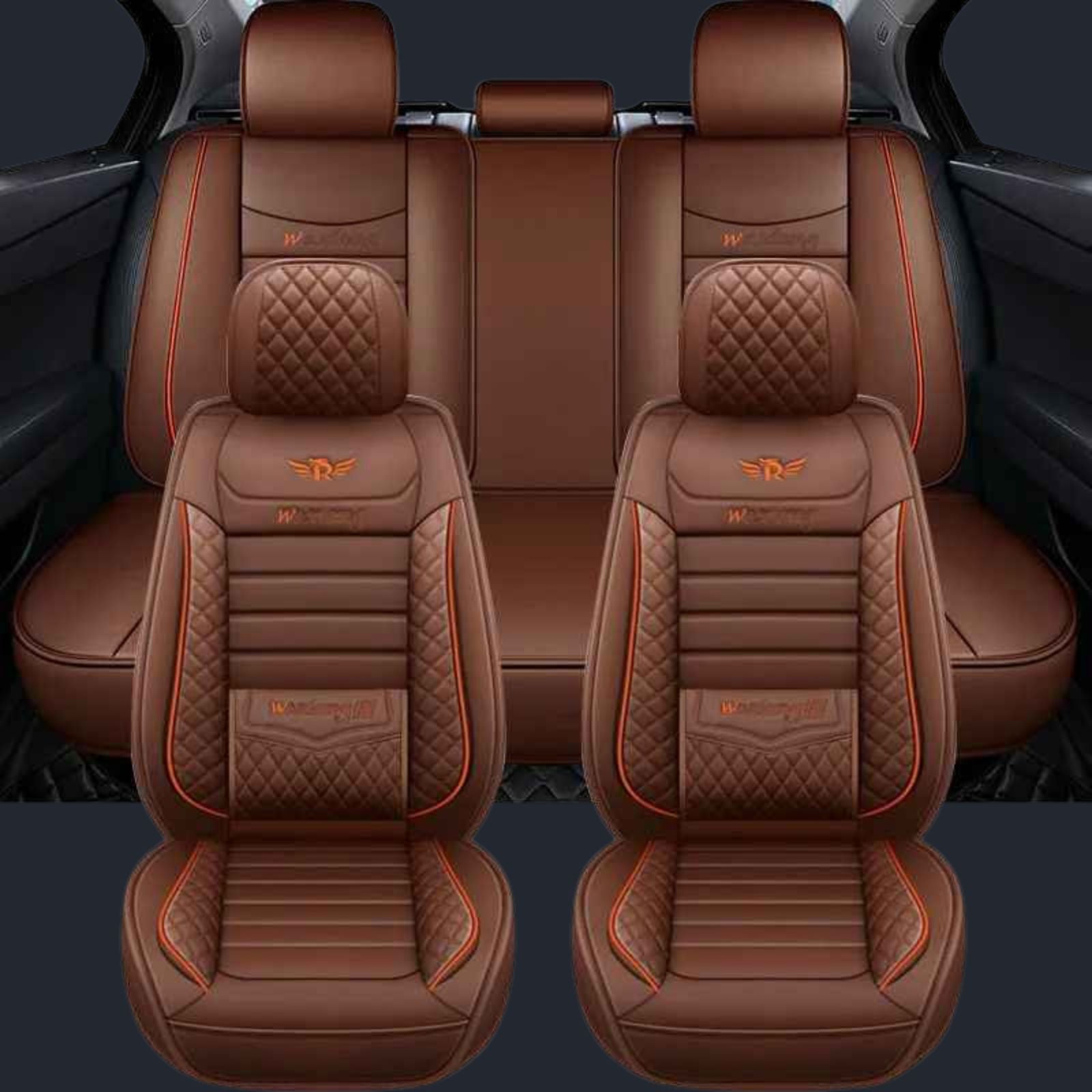 Set of brown car seat covers